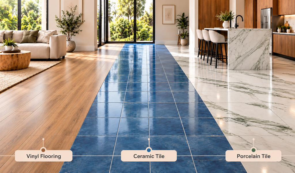 Vinyl Flooring vs. Ceramic and Porcelain Tile: Which Is Right for Your Space