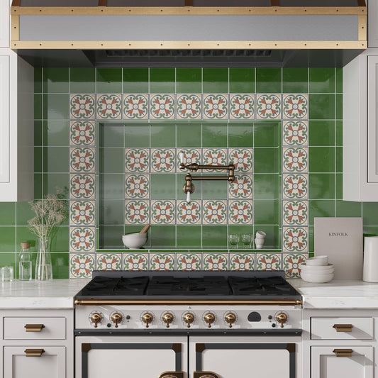 Terracotta Blue Green 6x6 Matte Square Porcelain Tile (19 pack, 4.65 sq ft/case)