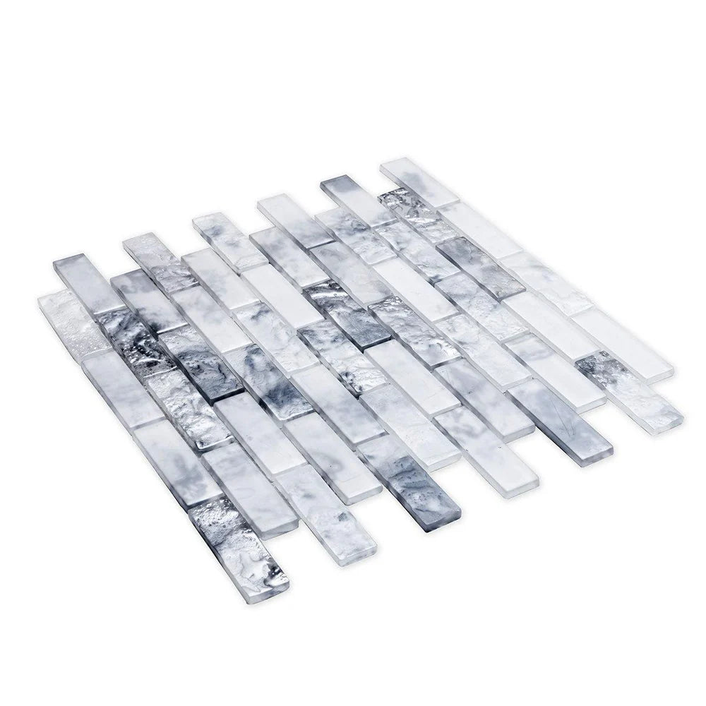 White 12x12 Matte Brick Glass Mosaic Tile (10 pack, 9.5 sq ft/case)