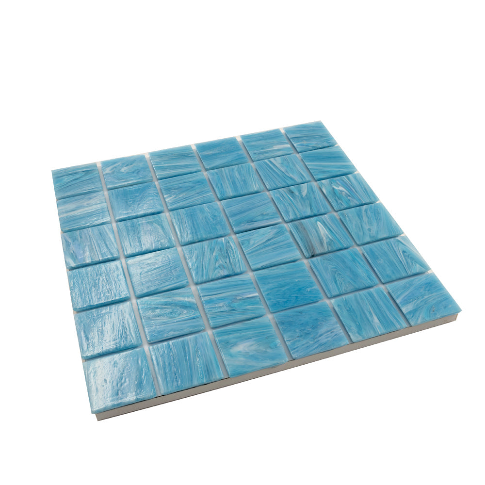 Sky Blue 12x12 Glossy Uniform square Glass Mosaic Tile (10 pack, 10 sq ft/case) - Sample