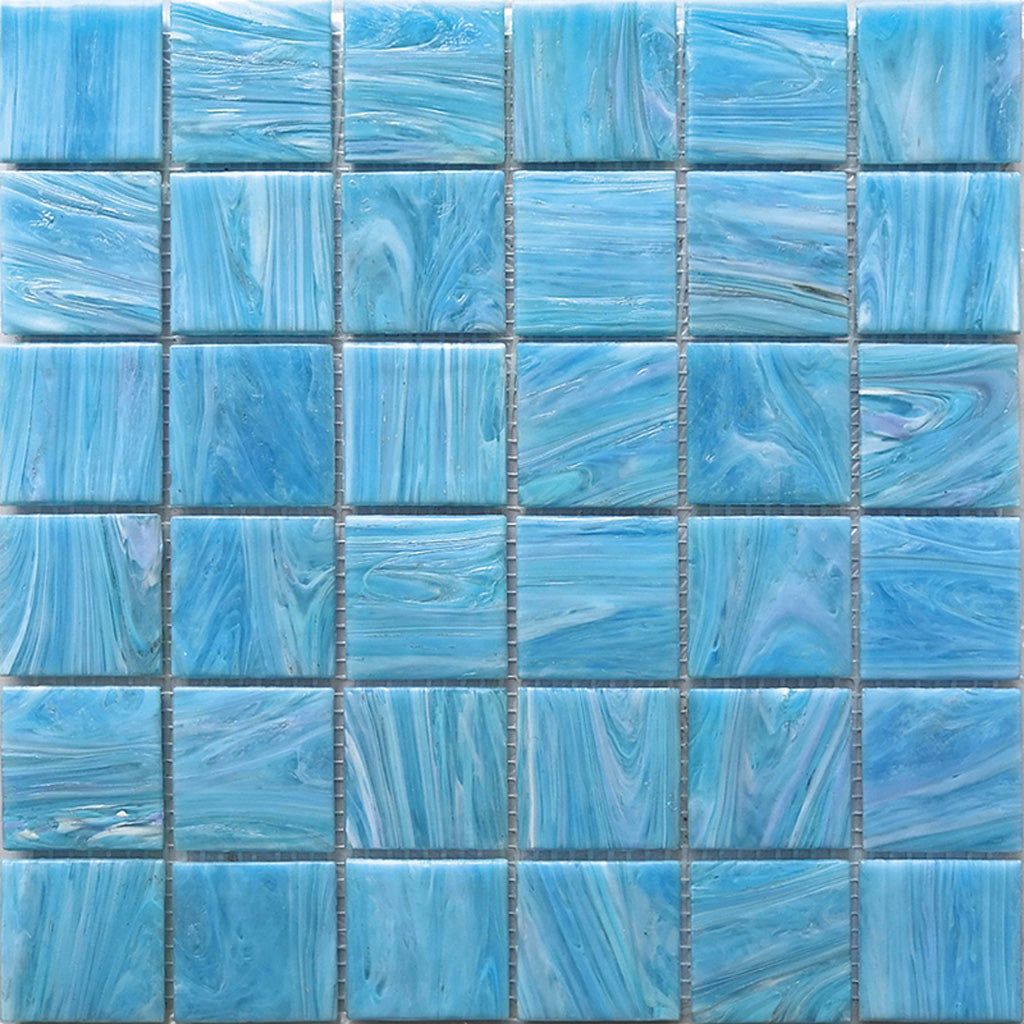 Sky Blue 12x12 Glossy Uniform square Glass Mosaic Tile (10 pack, 10 sq ft/case) - Sample