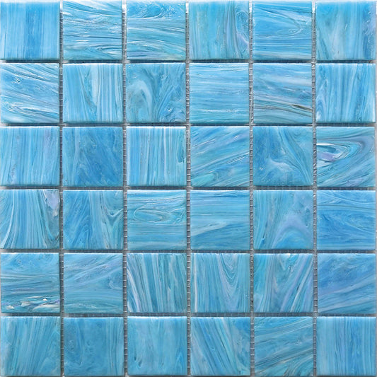 Sky Blue 12x12 Glossy Uniform square Glass Mosaic Tile (10 pack, 10 sq ft/case) - Sample