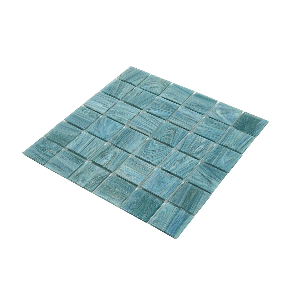Yale Blue 12x12 Glossy Uniform Square Glass Mosaic Tile (10 pack, 10 sq ft/case) - Sample
