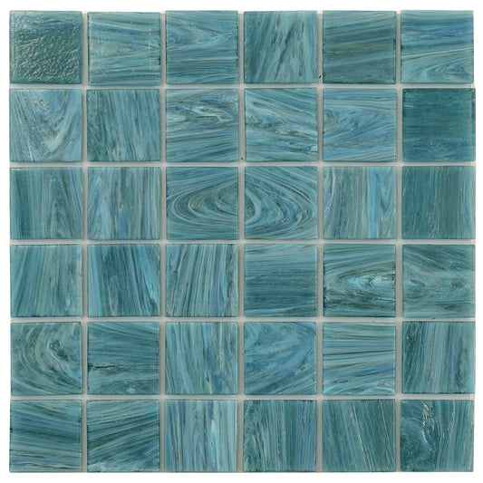 Yale Blue 12x12 Glossy Uniform square Glass Mosaic Tile (10 pack, 10 sq ft/case)