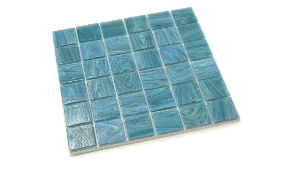Yale Blue 12x12 Glossy Uniform Square Glass Mosaic Tile (10 pack, 10 sq ft/case) - Sample