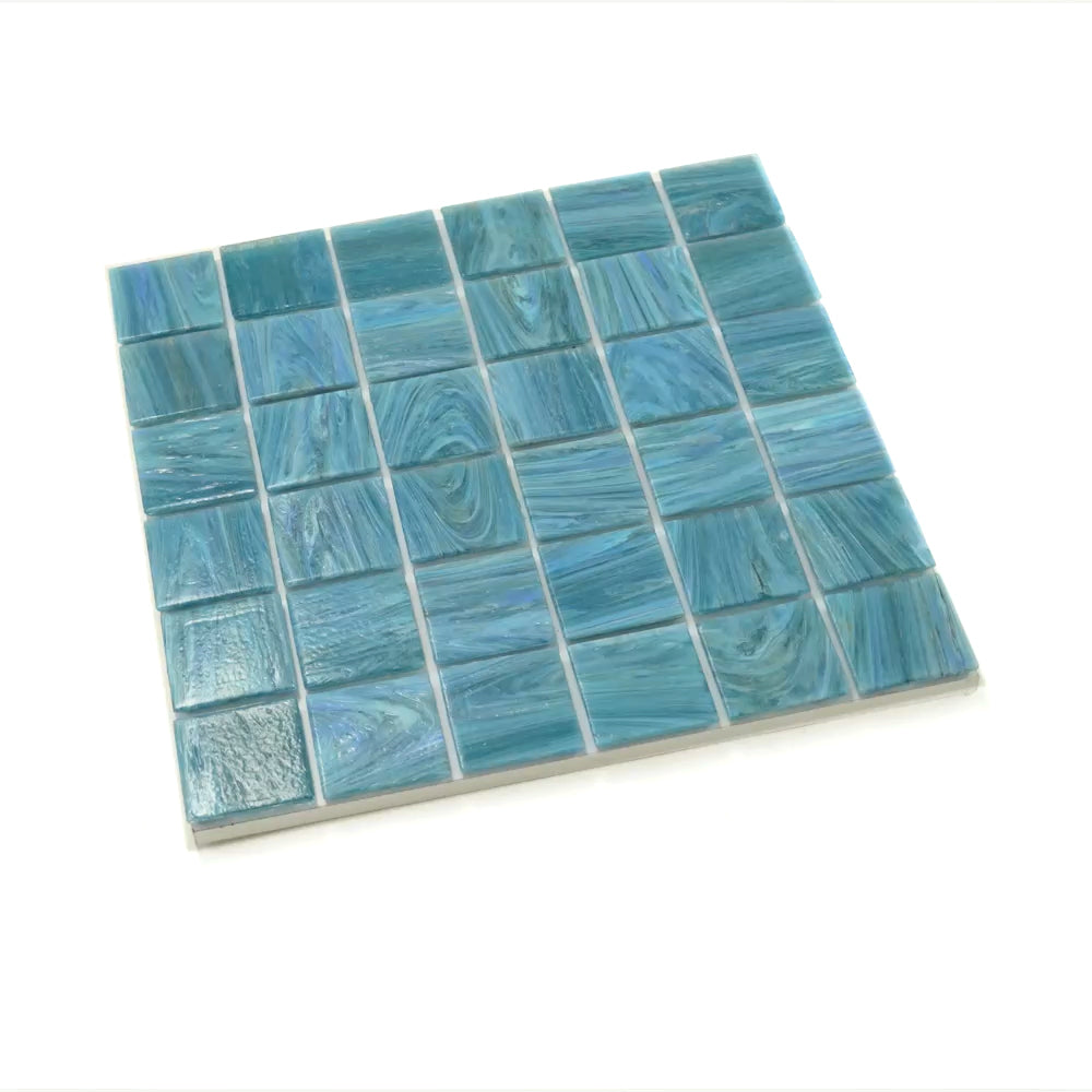 Yale Blue 12x12 Glossy Uniform Square Glass Mosaic Tile (10 pack, 10 sq ft/case) - Sample