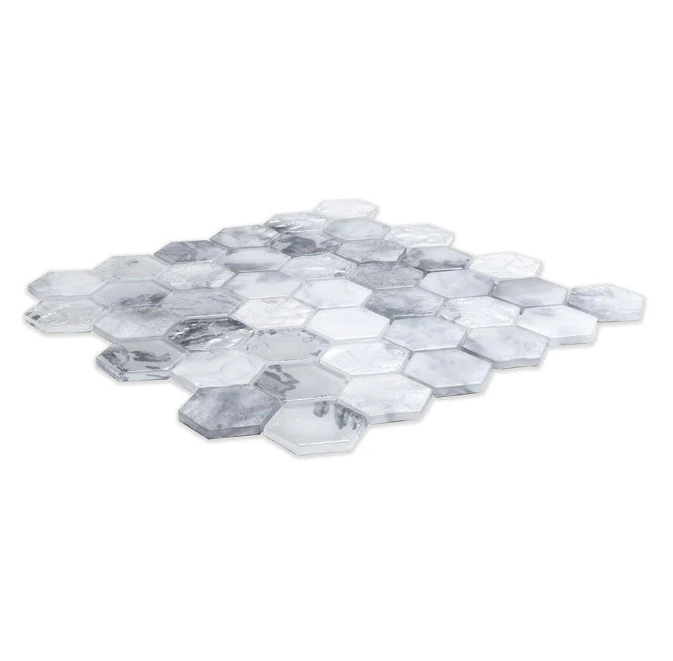 White 12x12 Matte Hexagon Glass Mosaic Tile (10 pack, 9.6 sq ft/case)