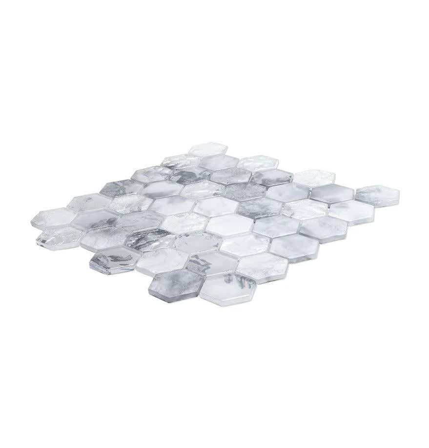 White 12x12 Matte Hexagon Glass Mosaic Tile (10 pack, 9.6 sq ft/case)