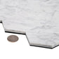 White 9x10 Hexagon Honed Carrara White Peel & Stick Tile (10 pack, 6.41 sq ft/case) - Sample