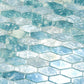 Aqua 11x12 Matte Elongated Hexagon Glass Mosaic Tile (10 pack, 8.6 sq ft/case)