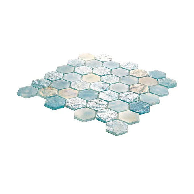 Aqua 12x12 Matte Hexagon Glass Mosaic Tile (10 pack, 9.6 sq ft/case)