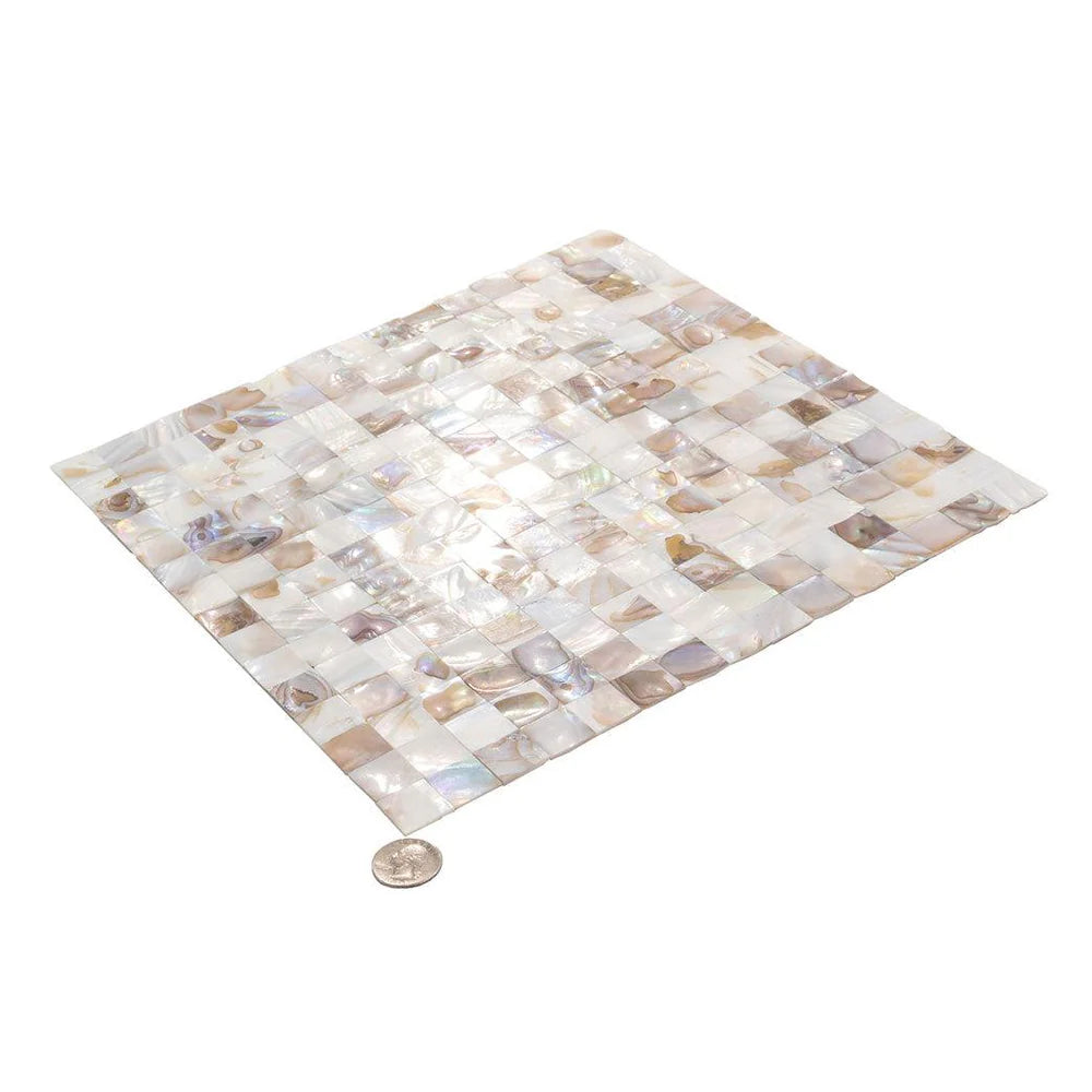 White Beige 12x12 Polished Square Shell Mother of Pearl Mosaic Tile (20 pack, 19.34 sq ft/case)