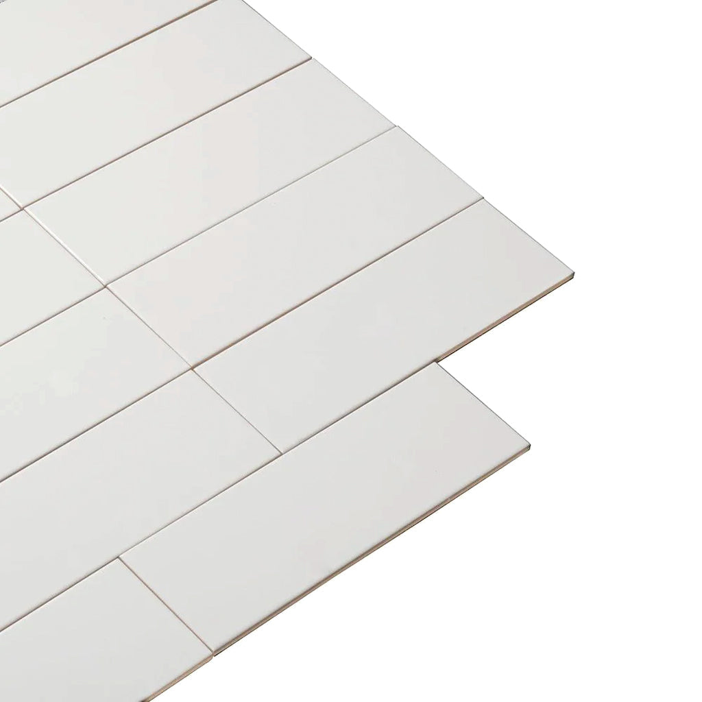 White 4x12 Matte Ceramic Subway Tile (34 pack, 10.4 sq ft/case) - Sample