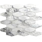 White 11x12 Matte Elongated Hexagon Glass Mosaic Tile (10 pack, 8.6 sq ft/case)