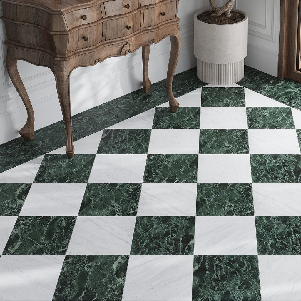 Verde Alpi 12x12 Matte Marble-look Vein Porcelain Tile (14 pack
