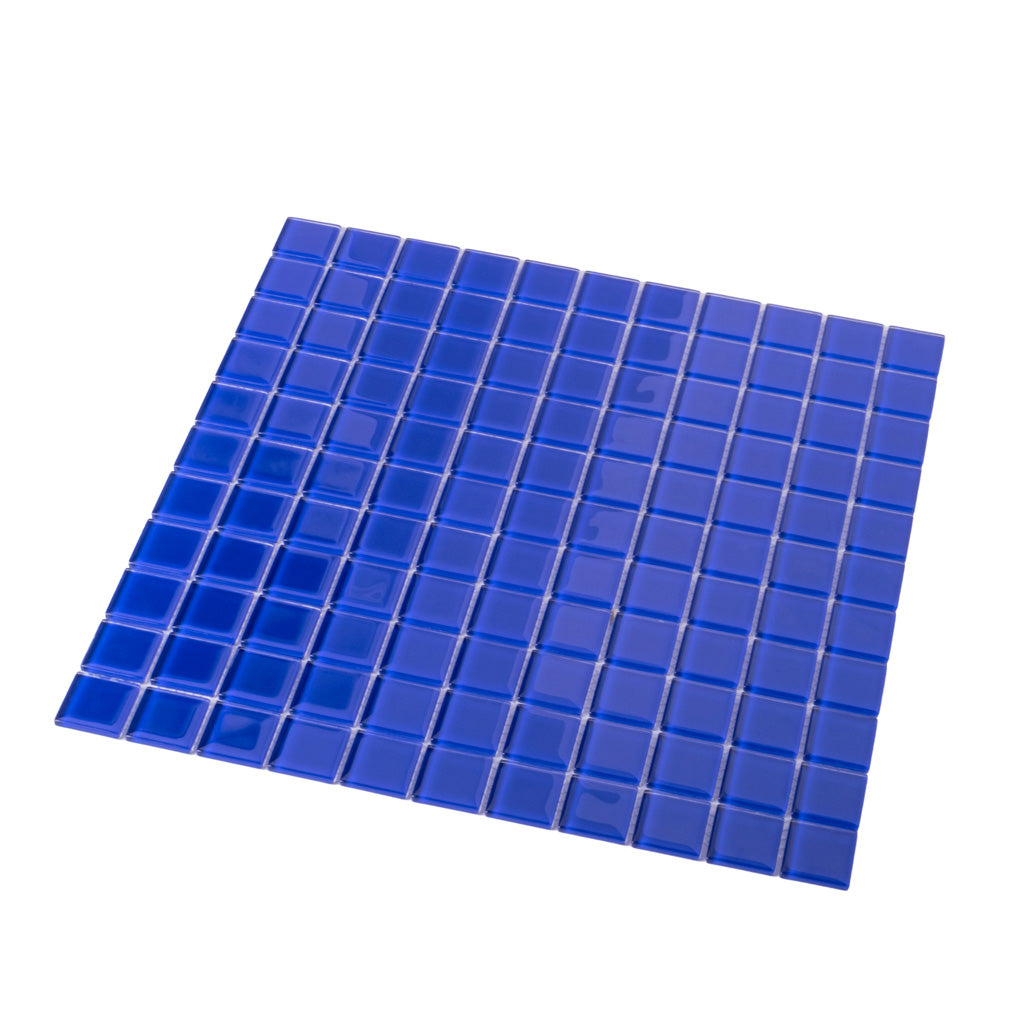 Cobalt Blue Polished Glass Mosaic Tile