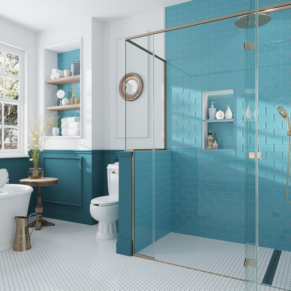 Sky Blue 3x6 Glossy Subway Glass Tile (40 pack, 5 sq ft/case)