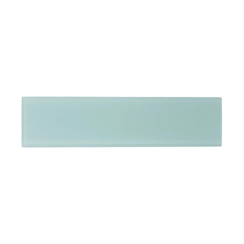 Matte finish blizzard blue 3x12 inch glass subway tile in light blue shade