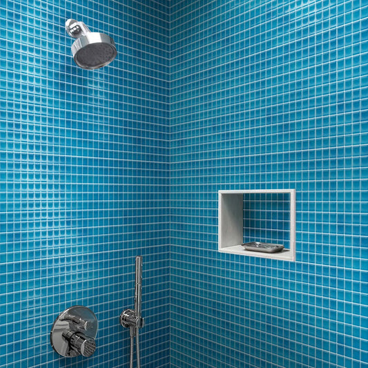 Sapphire Blue 12x12 Glossy Square Glass Mosaic Tile (10 pack, 9.67 sq ft/case) - Sample