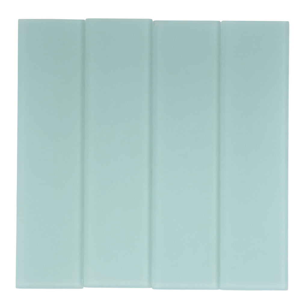 Blizzard blue matte glass subway tile 3x12 inch rectangular wall tile set