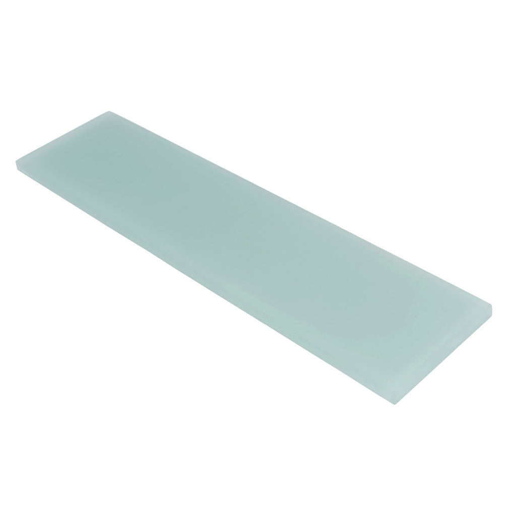 Single matte finish blizzard blue 3x12 inch glass subway tile with smooth surface
