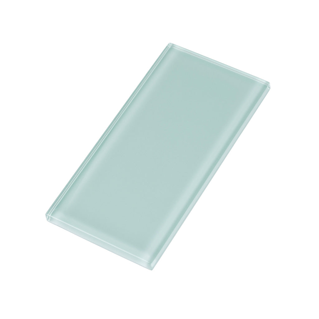 3x6 Blizzard Blue Polished Glass Tile