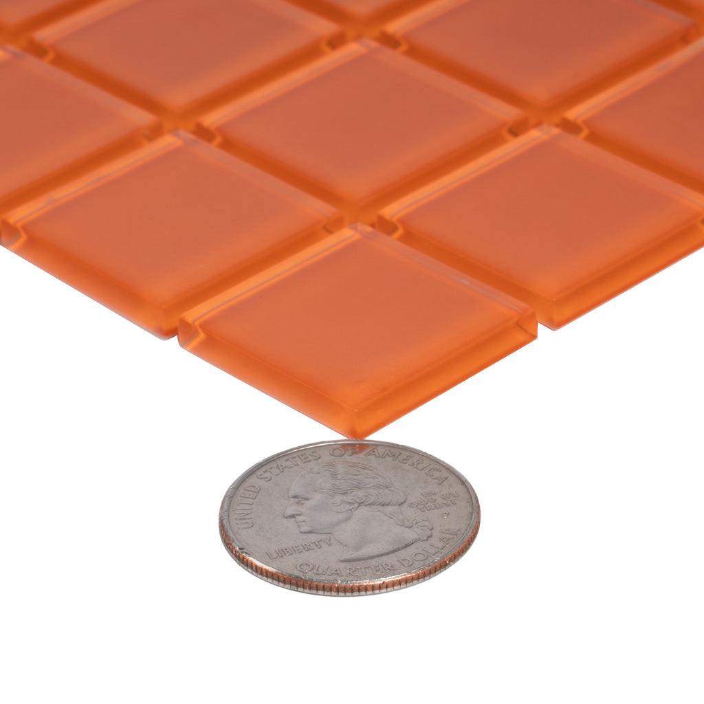 1x1 Orange Matte Mosaic Tile
