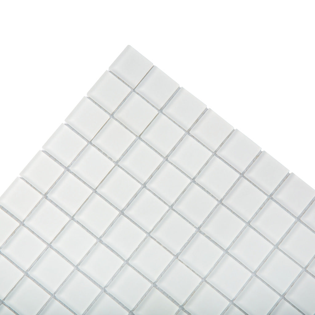 1x1 White Matte Mosaic Tile