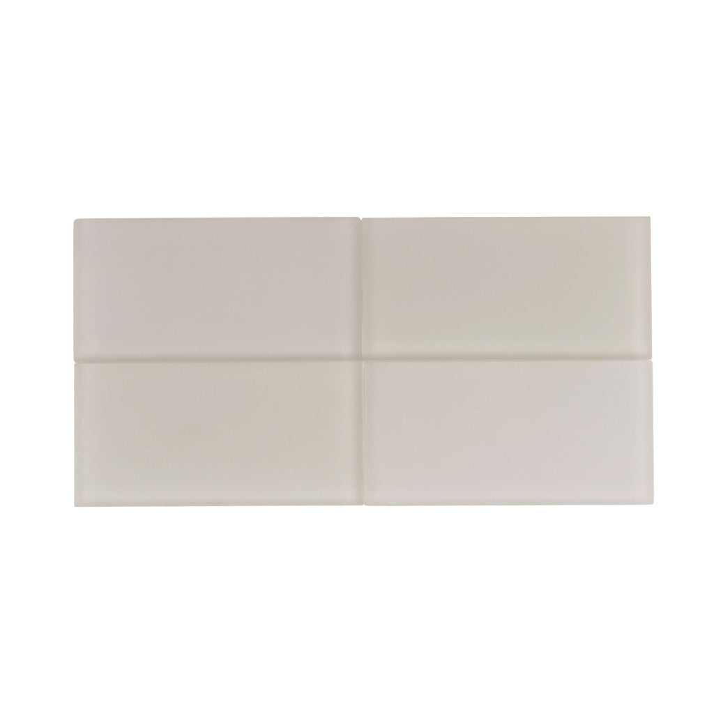 3x6 Lace White Matte Glass Mosaic Tile