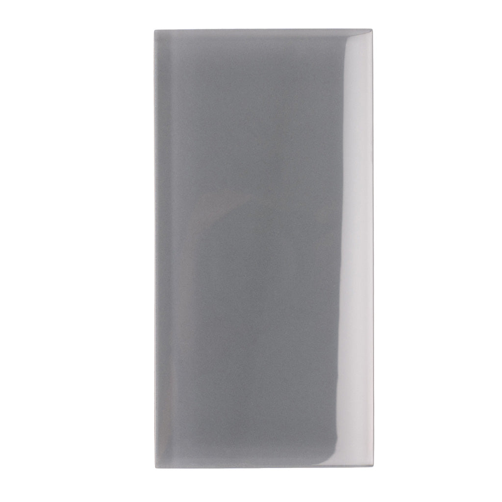 3X6 Coin Gray Polished Glass Mosaic Tile