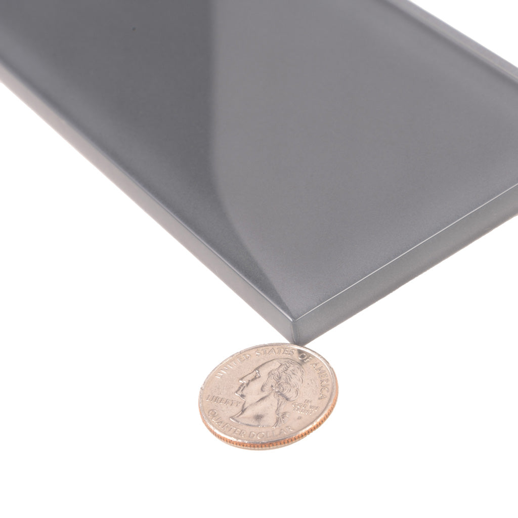 3X6 Coin Gray Polished Tile