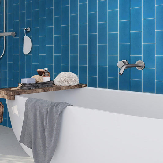 Cerulean Blue 3x6 Matte Subway Glass Tile (40 pack, 5 sq ft/case) - Sample