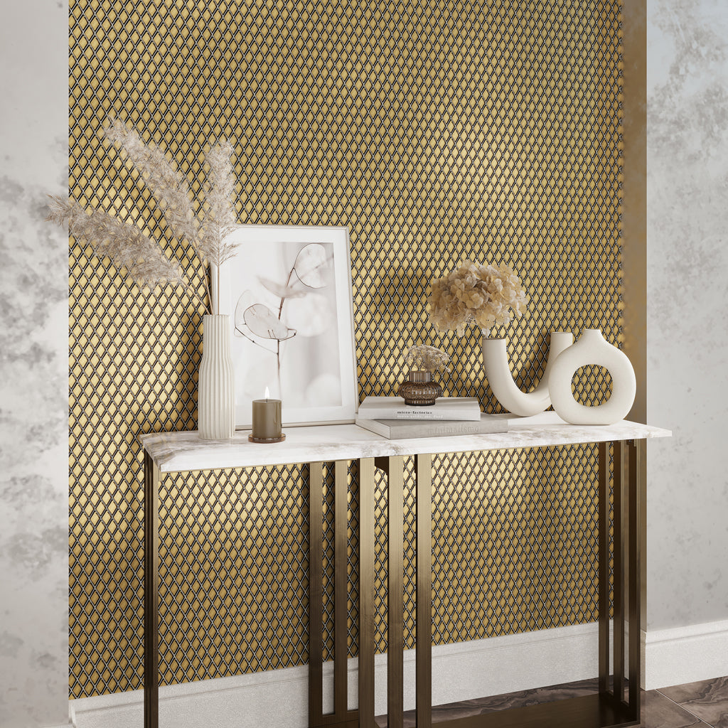 Gold 11x11 Glossy Diamond Glass Mosaic Tile (10 pack, 8.55 sq ft/case)