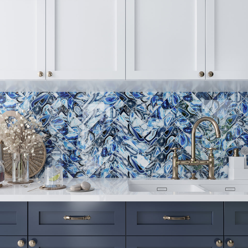 Blue 3x12 Glossy Glass Subway Tile (20 pack, 5 sq ft/case)