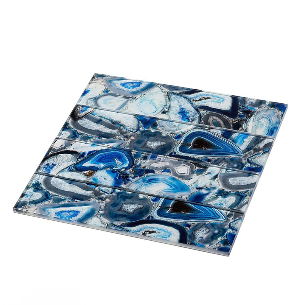 Blue Glossy Glass Wall and Floor Tile 