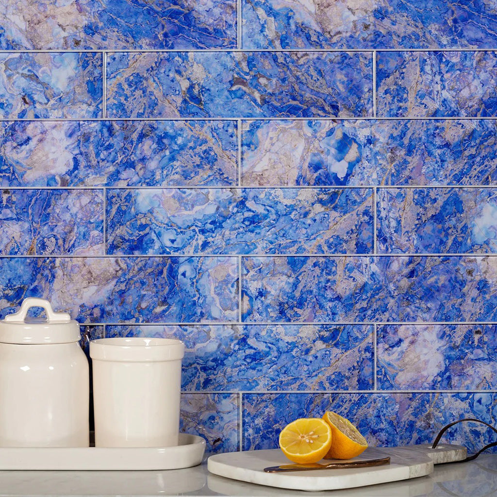 3x12 Cobalt Blue Glossy Glass Subway Tile | Cobalt Blue Glass Tile ...