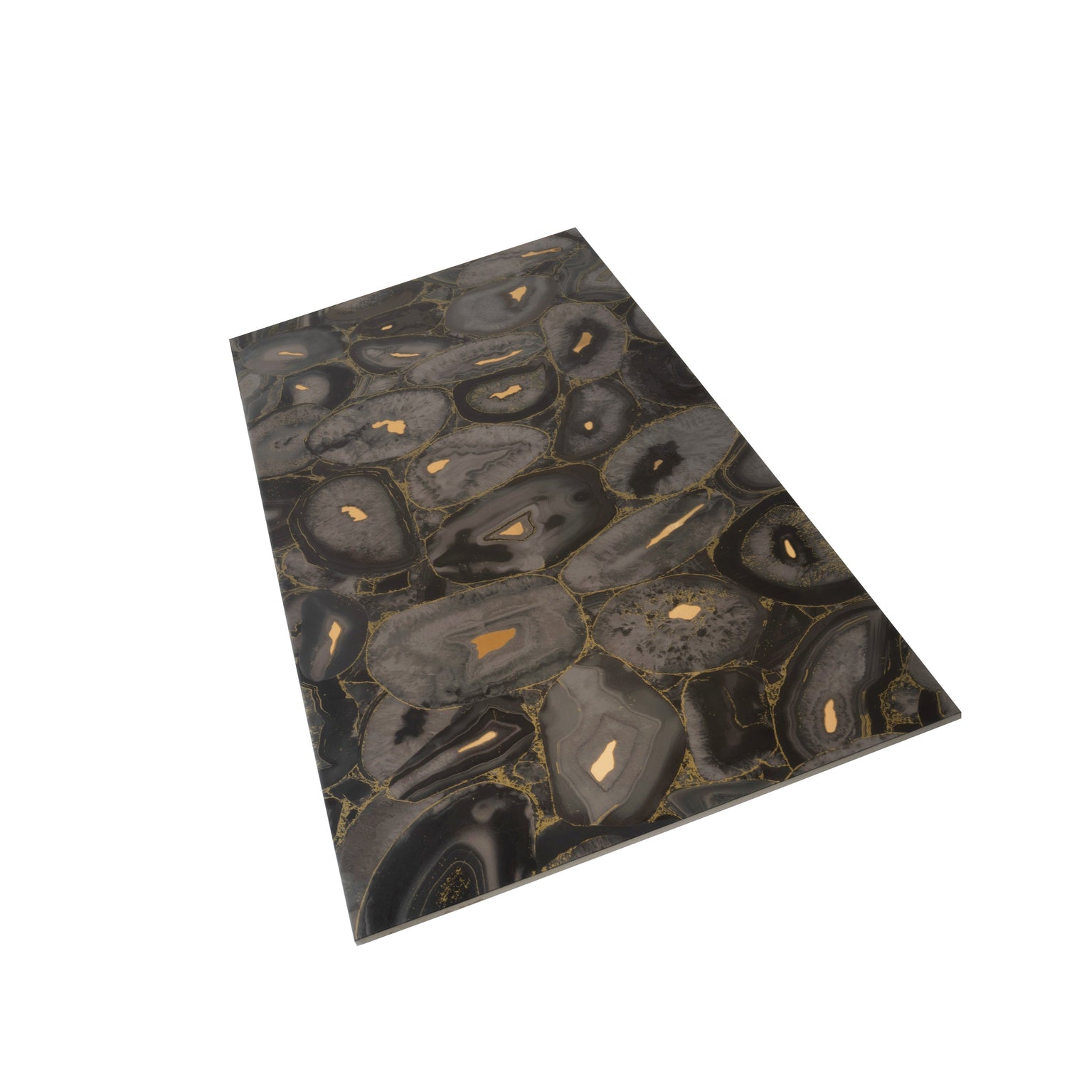 Onira 24x48 Black Gold Porcelain Large Format Volcanic Agate Wall Tile (2 Pack, 15.5 sq ft/case) - Sample