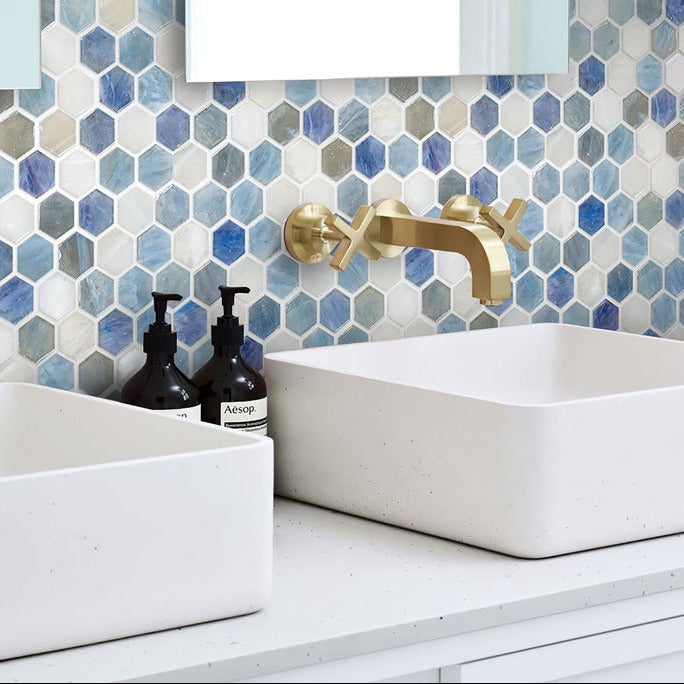 11x11 Blue Glass Tile