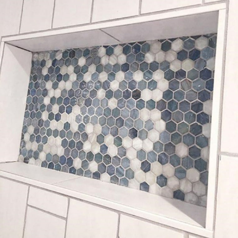 Light Blue Mosaic Floor and Wall Tile