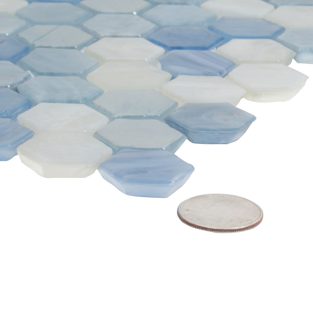 Glam Glass Hex Floor and Wall Tile