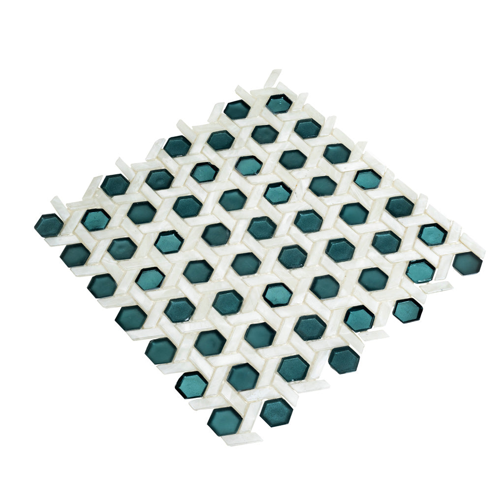 Teal Green Mosaic Wall Tile