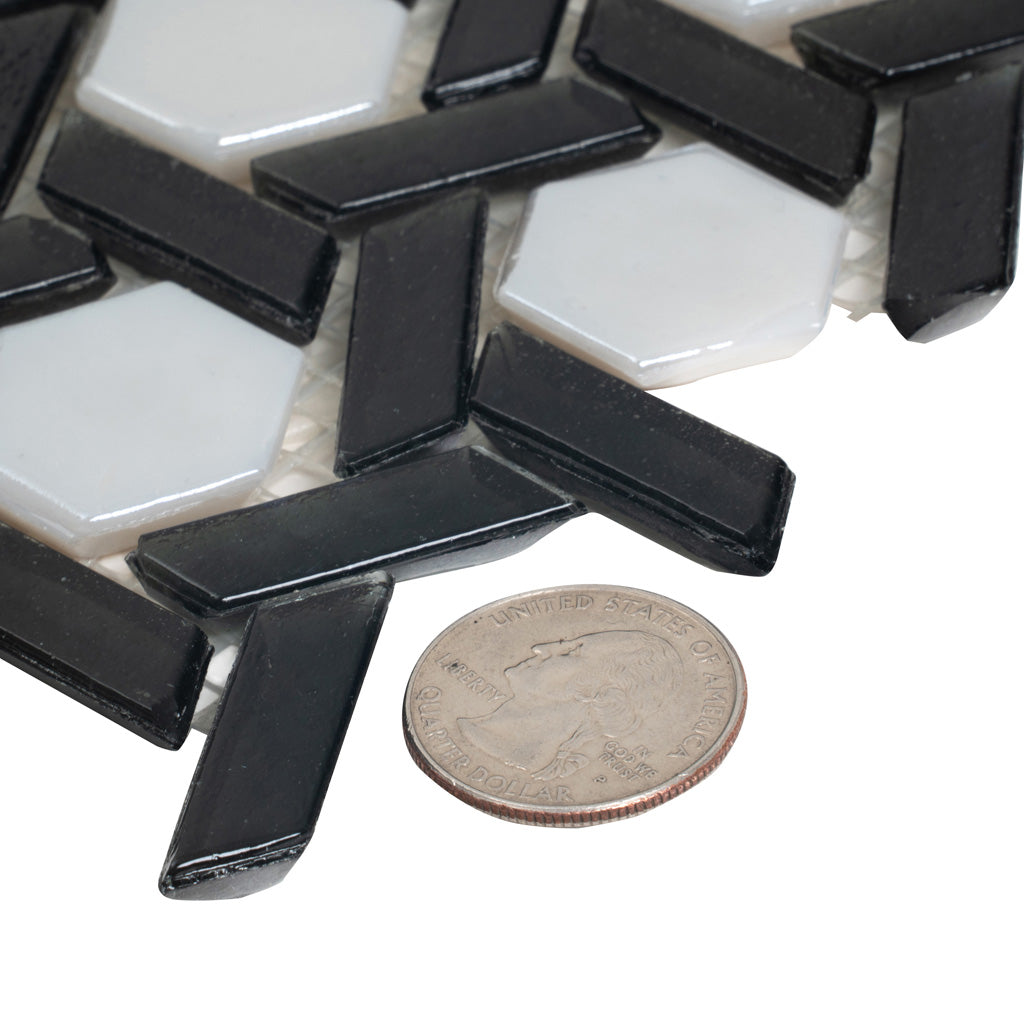 12x12 Black and White Floor Tile