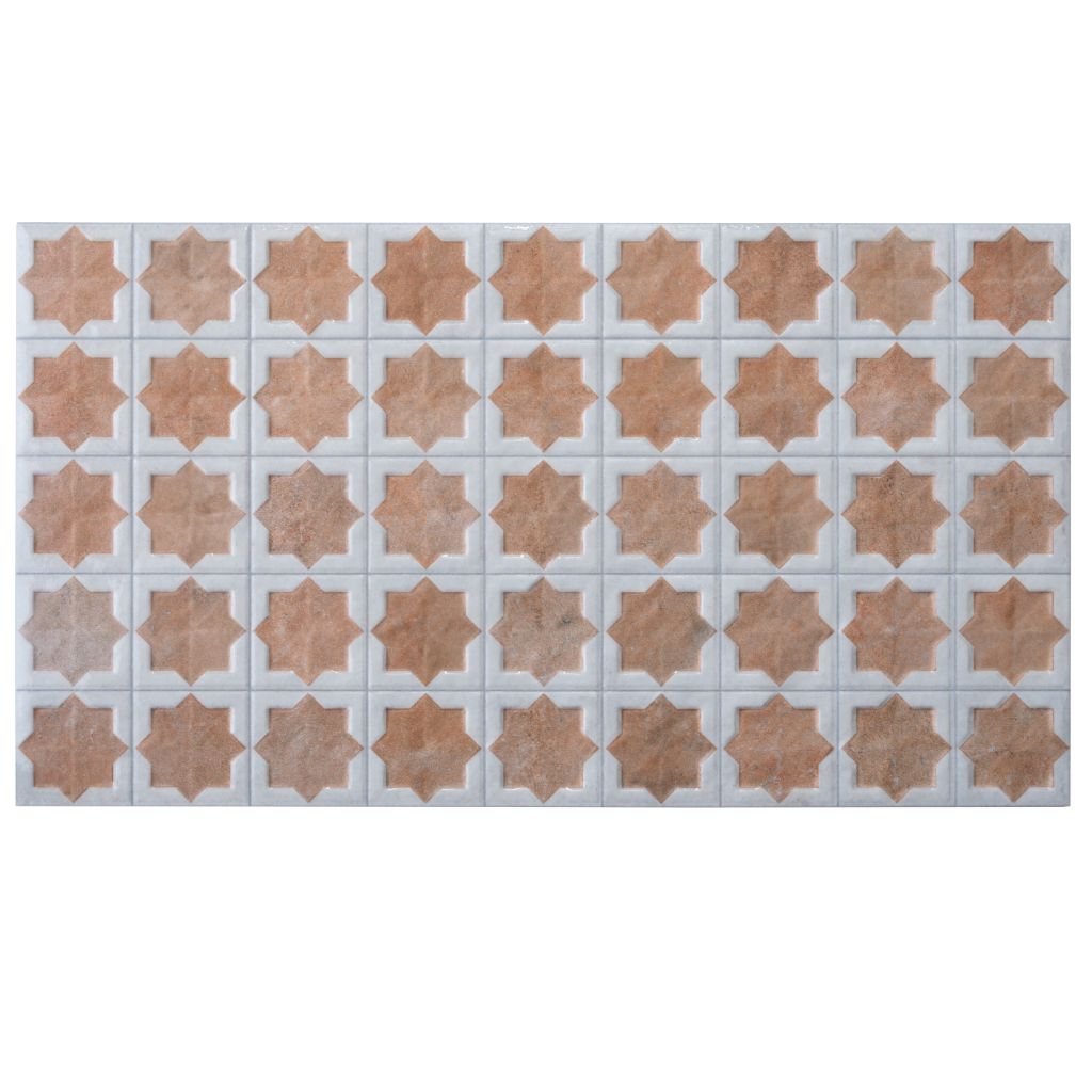 Nude Beige White 12x22 Matte Glossy Rectangle with Star Details Porcelain Large Format Tile (7 pack, 13.03 sq ft/case)