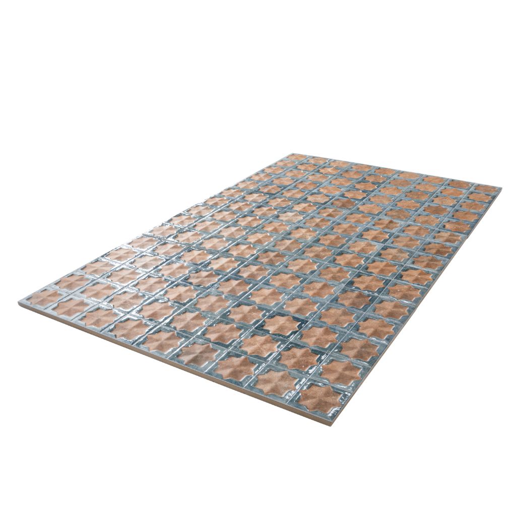 Stone Blue Nude Beige 12x22 Matte Glossy Rectangle with Star Details Porcelain Large Format Tile (7 pack, 13.03 sq ft/case)