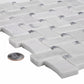 White 12x12 Polished Basketweave Marble Mosaic Tile (5 pack, 5 sq ft/case) - Sample