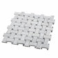 White 12x12 Polished Basketweave Marble Mosaic Tile (5 pack, 5 sq ft/case) - Sample