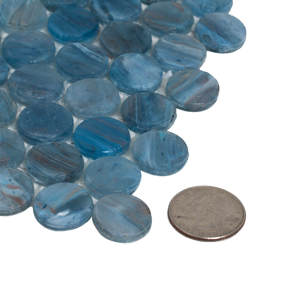 12x12 Blue Penny Round Tile