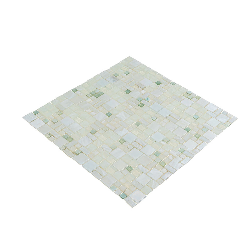 Pearl White 12x12 Glossy Square Glass Mosaic Tile (10 pack, 10.85 sq ft/case) - Sample
