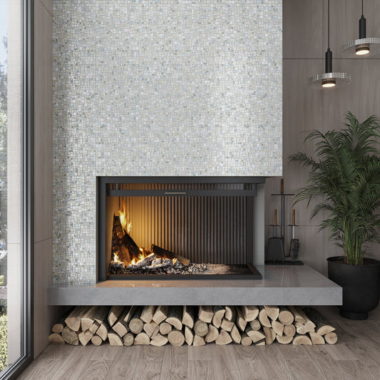 Pearl White 12x12 Glossy Square Glass Mosaic Tile (10 pack, 10.85 sq ft/case) - Sample