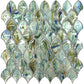 Blue and Silver Glossy Glass Mosaic Tile